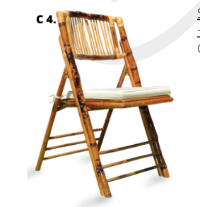 Silla plegable bambú cojín