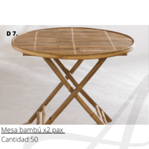 Mesa bambú x2 pax
