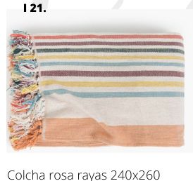 Colcha rosa rayas 240x260
